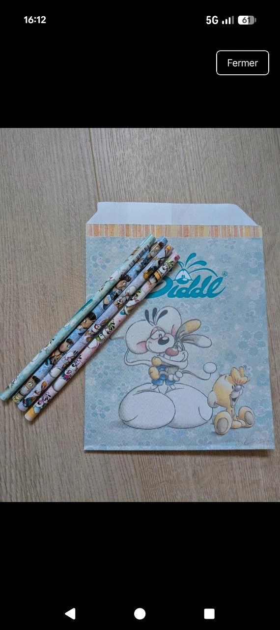 Lot de crayons de bois Diddl neufs